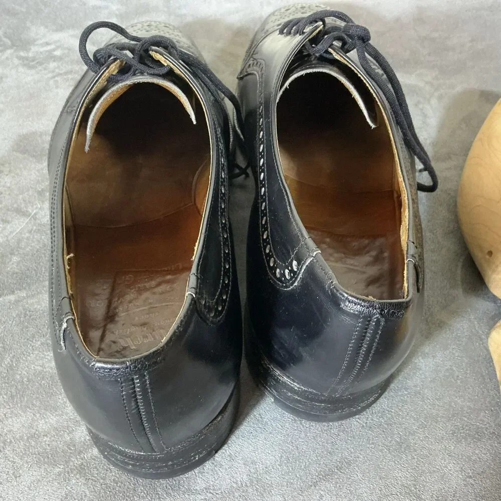 Church’s Of England Medallion Men’s Black Leather Dress Shoes 9 C Vintage Oxford